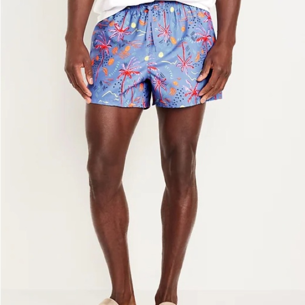 Old Navy Light Purple Palm Tree Swim Trunks Quick-Dry